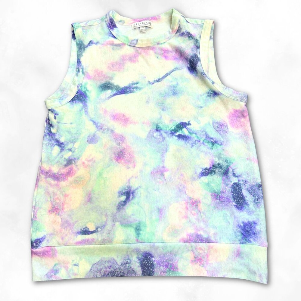 ✨ NWOT P.J. Salvage Pastel Tie-Dye Sleeveless Pullover — XS